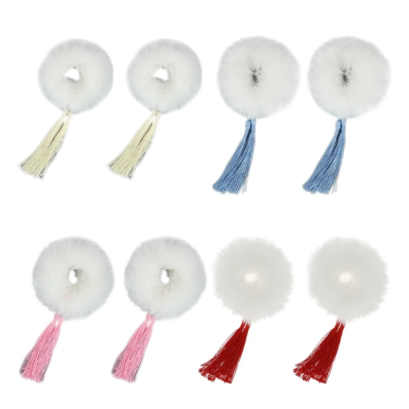 

Hair Rope Faux Fur Scrunchie Plush Ponytail Holder Elastic Plush HairRing