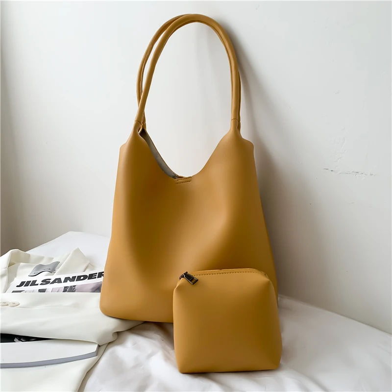 

Vintage 2 Pieces Set Women's Composite Bag Luxury Designer PU Leather Handbags Baguette Shoulder Bag Fashion Casual Female Tote