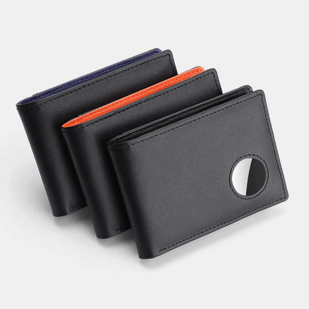 

Genuine Leather Coin Purse Anti-Lost Male Credit Card Holder Wallet Finder Locator American Style Portable for Father Days Gifts