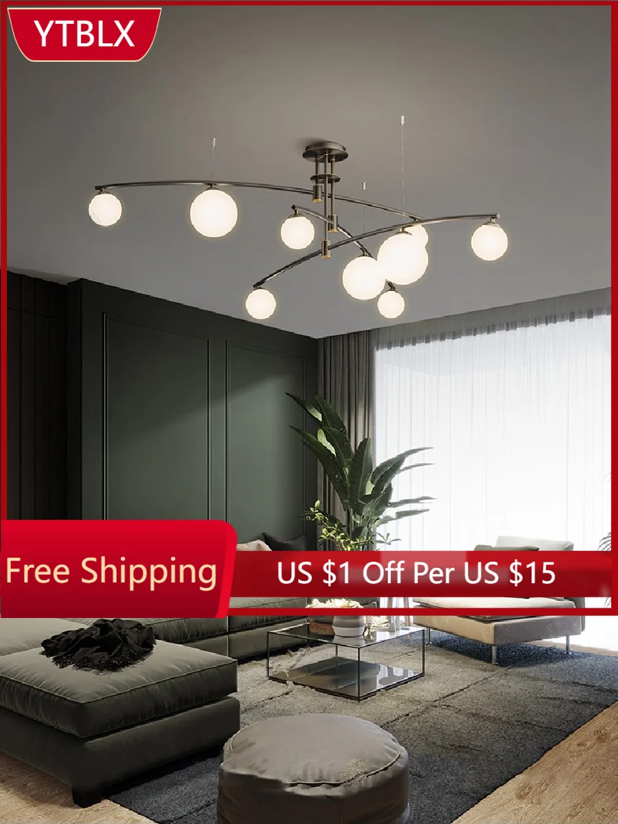 

Черная или Золотая светодиодная люстра, потолочный светильник для столовой, гостиной, спальни, украшение для дома, современные креативные о...