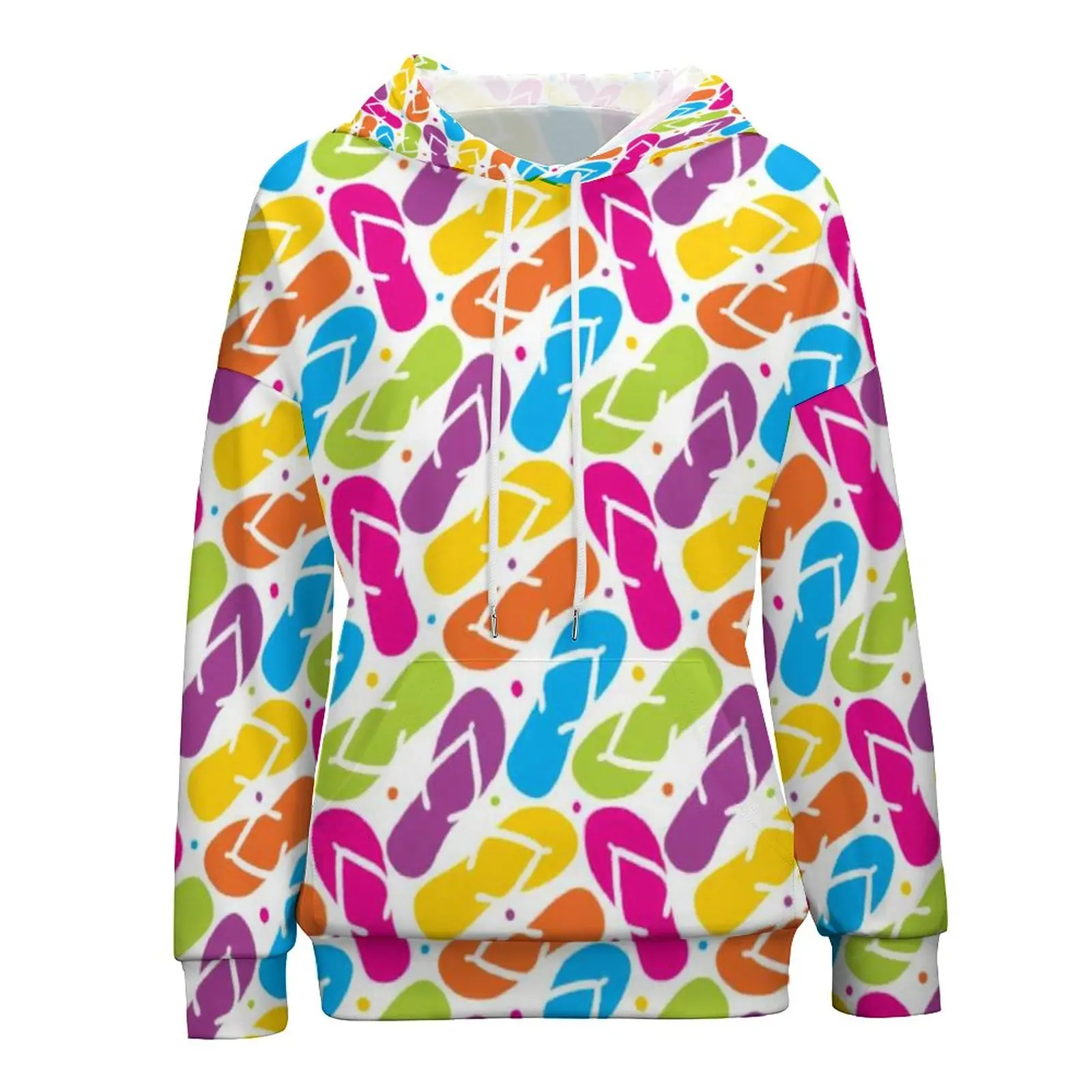 

Cool Vacation Hoodies Long Sleeve Colorful Flip Flops Elegant Hoodie Autumn Basic Oversized Printed Clothing