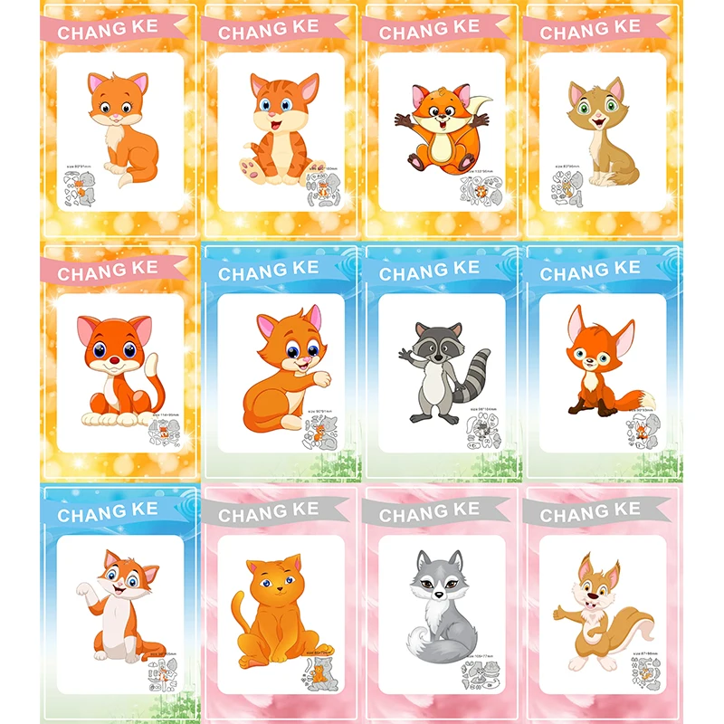 

New 2023 Various Cartoon Civet Cat Animal Metal Cutting Die DIY Scraping Card Making Embossing Process Decoration Without Stamp