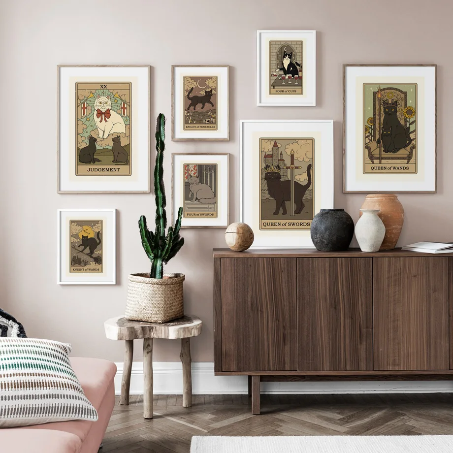 

Tarot Divination Queen Of Swords Judgement Wall Art Canvas Painting Nordic Posters And Print Wall Pictures For Living Room Decor