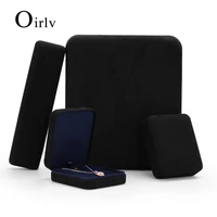 oirlv new black iron box luxury jewellery gift box for ring necklace bracelet packaging organizer boxes black suede jewelry box