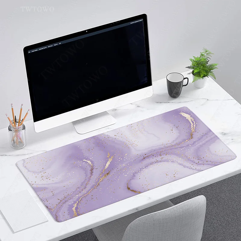 

Purple Marble Mouse Pad Gaming XL Large Computer Home Custom Mousepad XXL Playmat Mouse Mat Office Carpet Soft Computer Mice Pad