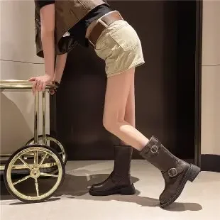 2024 новые модные рыцарские ботинки Новая Винтажная ветрозащитная западная модель