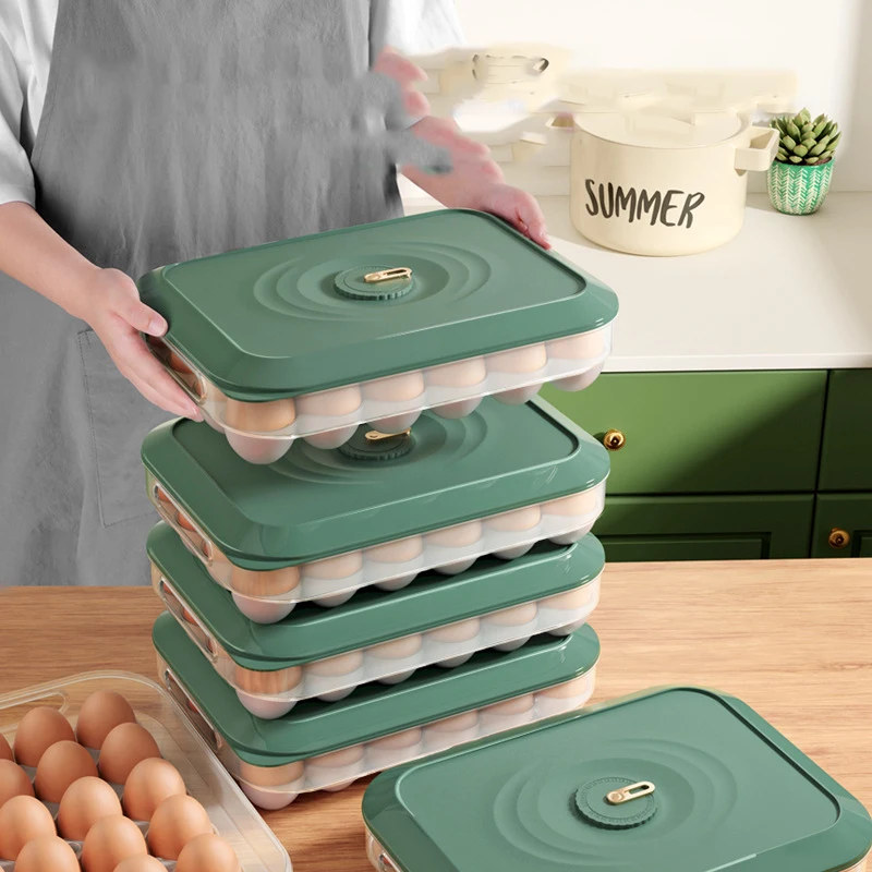

24 Grid Egg Box Eggs Tray With Lid Drawer Fresh-Keeping Case Holder Refrigerator Organizer Storage Box Kitchen Food Container