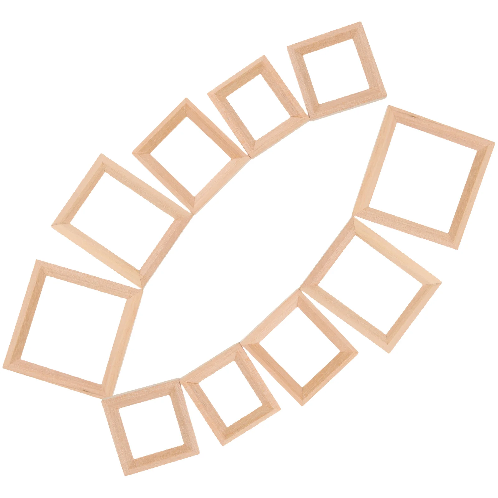 

10 Pcs Solid Wood Frame Miniature Kit Frames For Crafts Photo Props Accessories Tiny House Decors Picture Wooden DIY