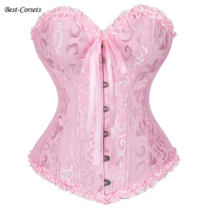 

Corset Top Bustier Lingerie Plus Size Sexy Lace Corset Top for Women Lace Up Jacquard Decorative Corset Tutu Skirt Plus Size