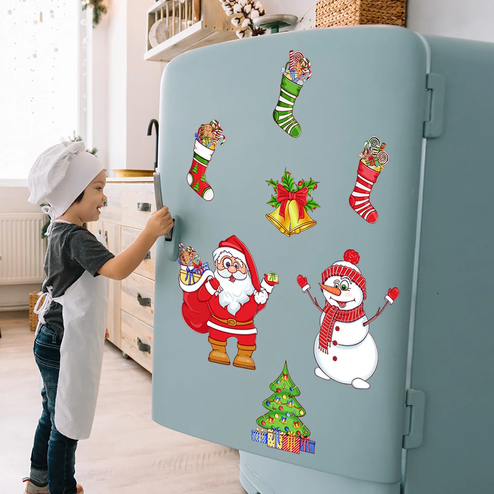 

Refrigerator Magnets Fridge Magnetic Decor Holiday Xmas Christmas Decors Kitchen Garage Decoration Wall Sticker
