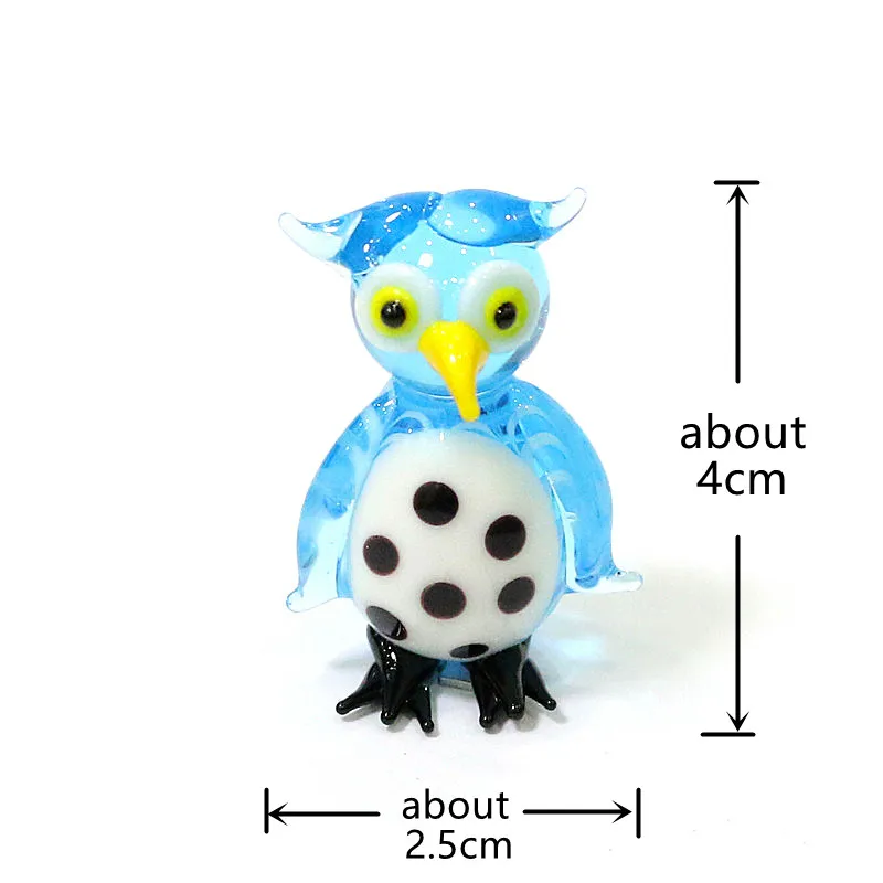 Маленькая стеклянная сова ручной работы аксессуары для декора праздничный