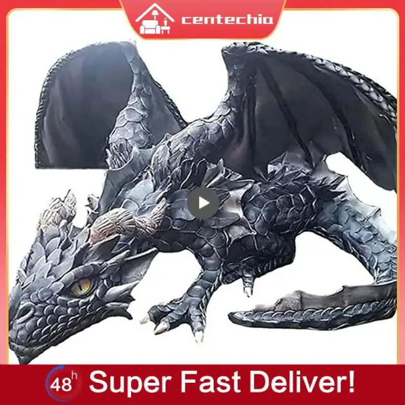 

Big Squatting Dragon Sculpture Outdoor Garden Ornament Gothic Dragon Guardian Resin Crafts Statue Home Decoration Figurines