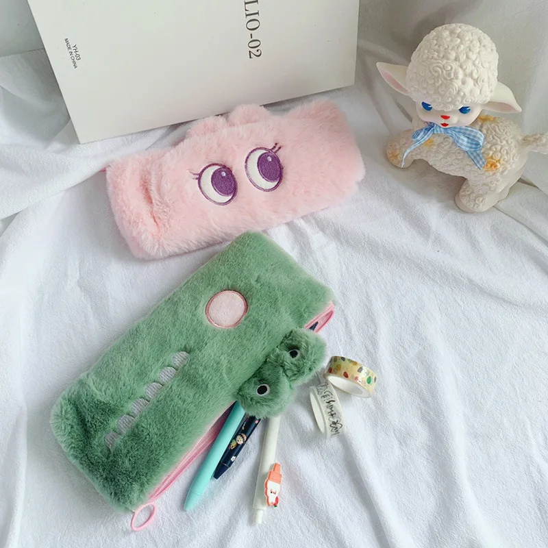 

Pen Case Portable Stationery Case INS Large Capacity Student Kawaii Makeup Stationery Cute School Supplies Fabric Pencil Bag