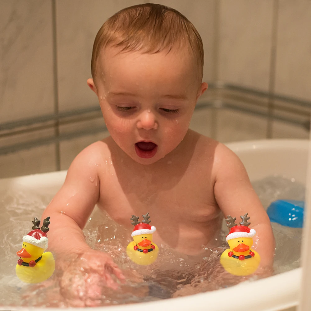 

Christmas Deer Hat Duck Floating Toy Portable Bath Waterfloating Toy Multipurpose Decorations Baby Toys for Children Party Gifts