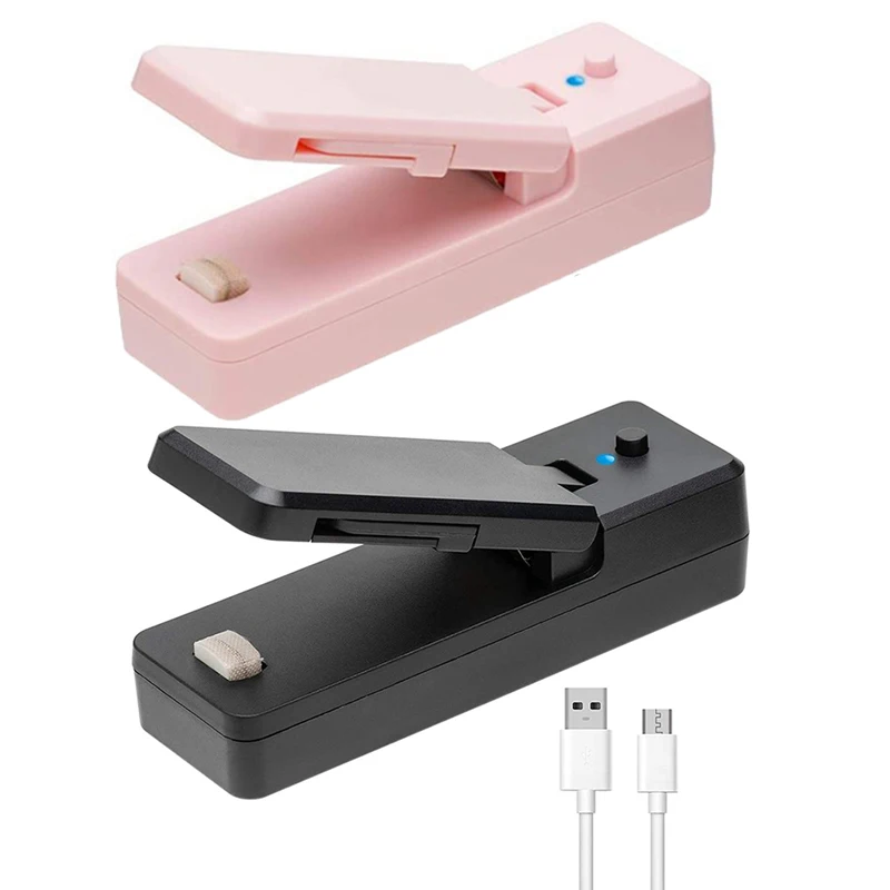 

Вакуумный мини-термопакет 2 в 1, портативная перезаряжаемая ручная машинка для хранения пластиковых пищевых продуктов