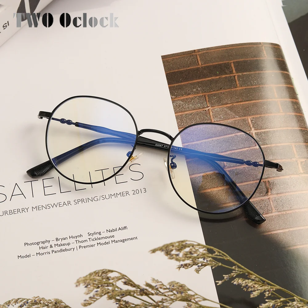 

TWO Oclock Women's Eyeglasses Frame Decorative Transparent Glasses Computer Female Blue Light Blocking Glasses Optical Spectacle