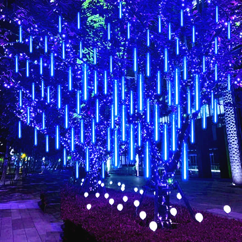 

32/24/16/8 Tubes Meteor Shower Fairy String Lights Garlands Christmas Decorations for Home Outdoor New Year Decor Garden Lights