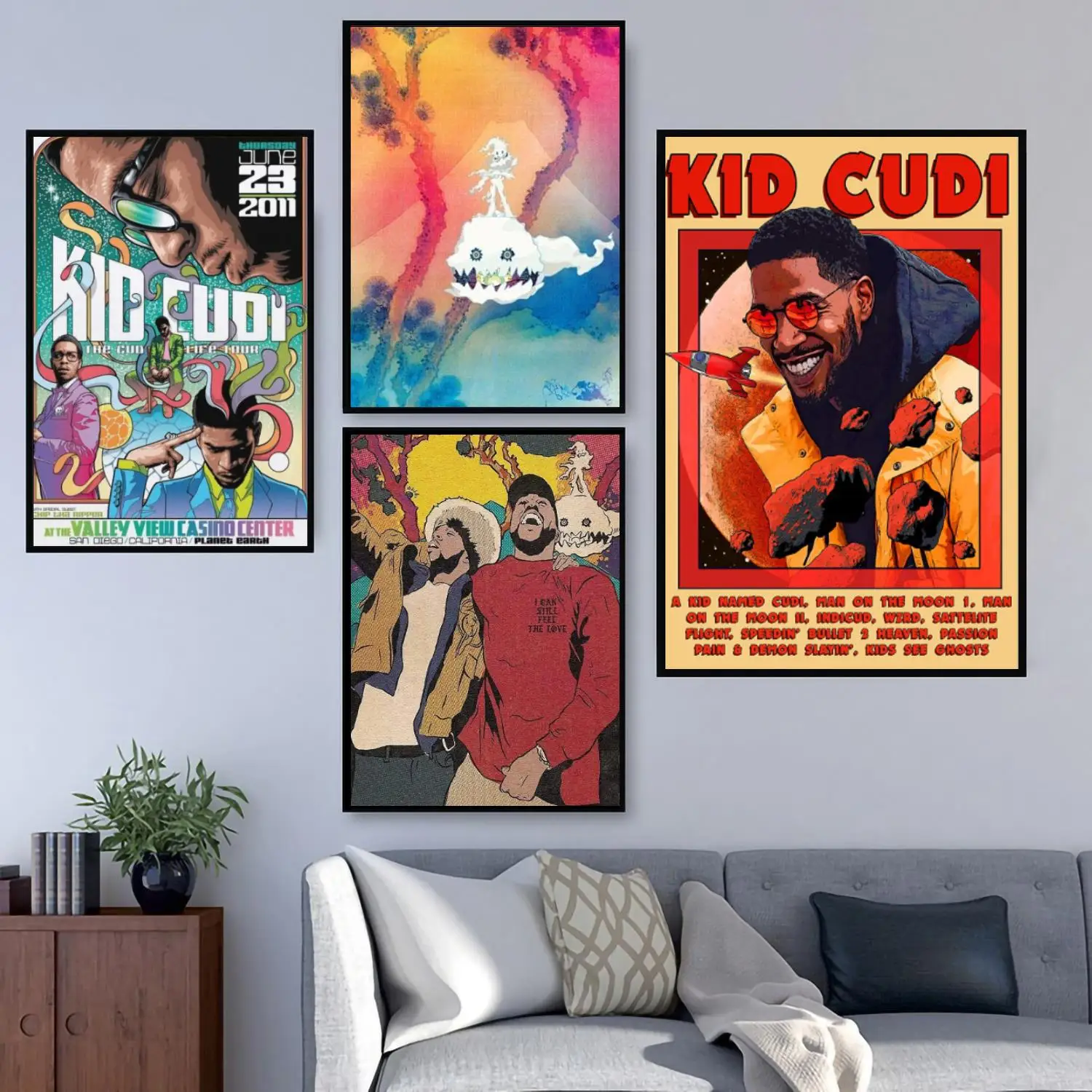 Kid cudi singer 24x3 6 плакат декоративной живописи холст стены искусство гостиной