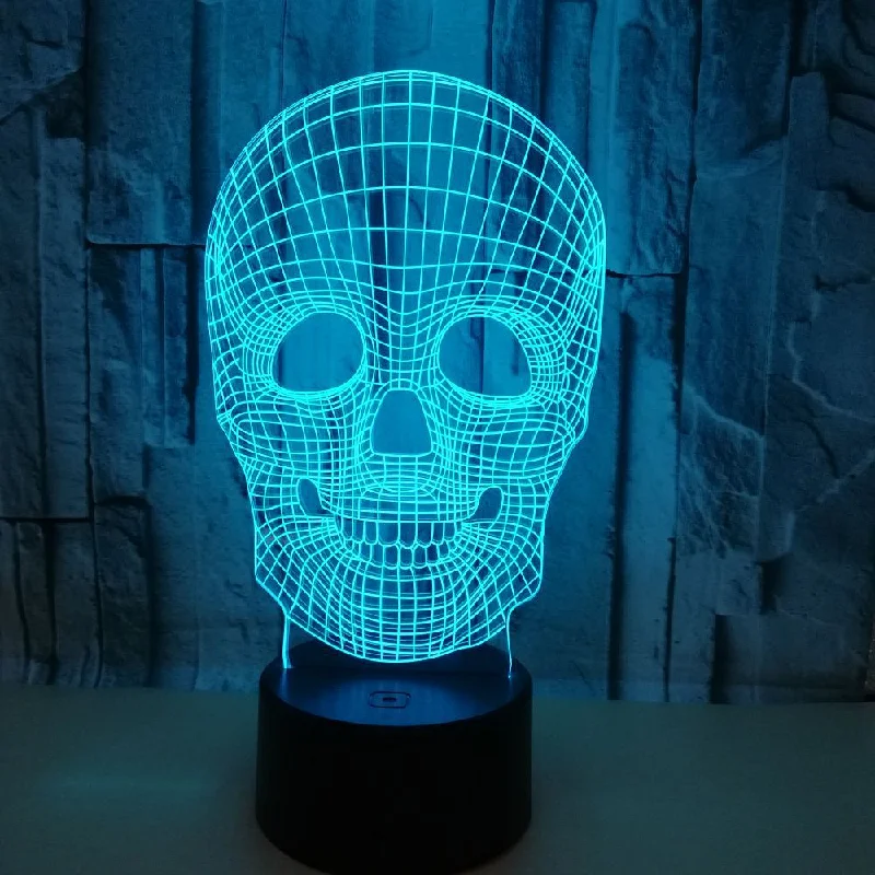 

Touch The Remote Control Skull LED Night Light Bedroom Decoration Home Furnishing Decoration Children's Birthday Cool Gifts