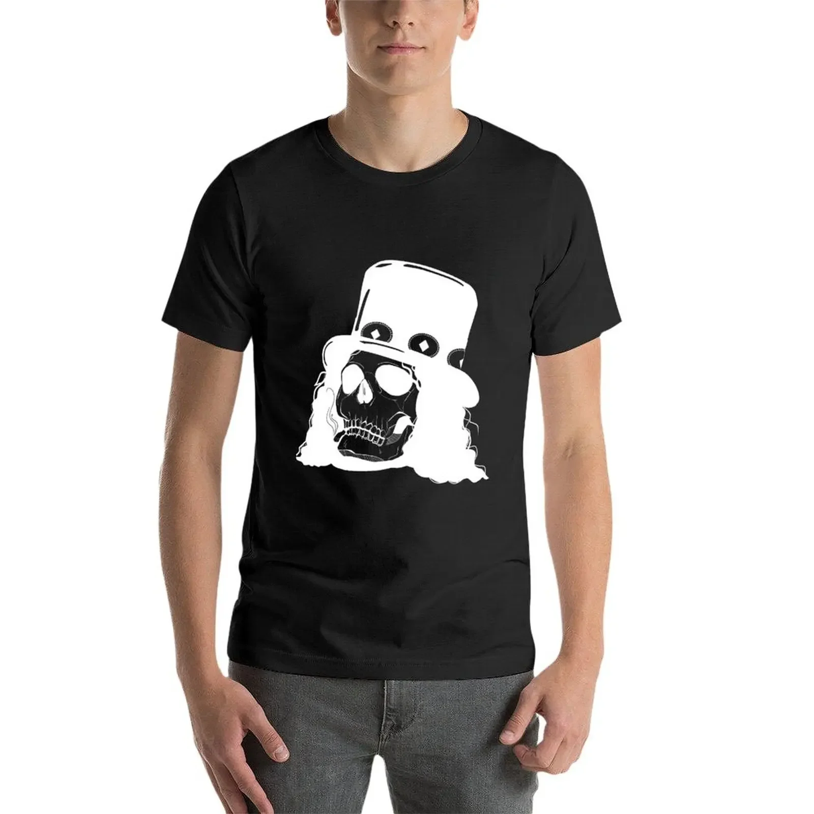 Мужская хлопковая мешковатая футболка с принтом черепа