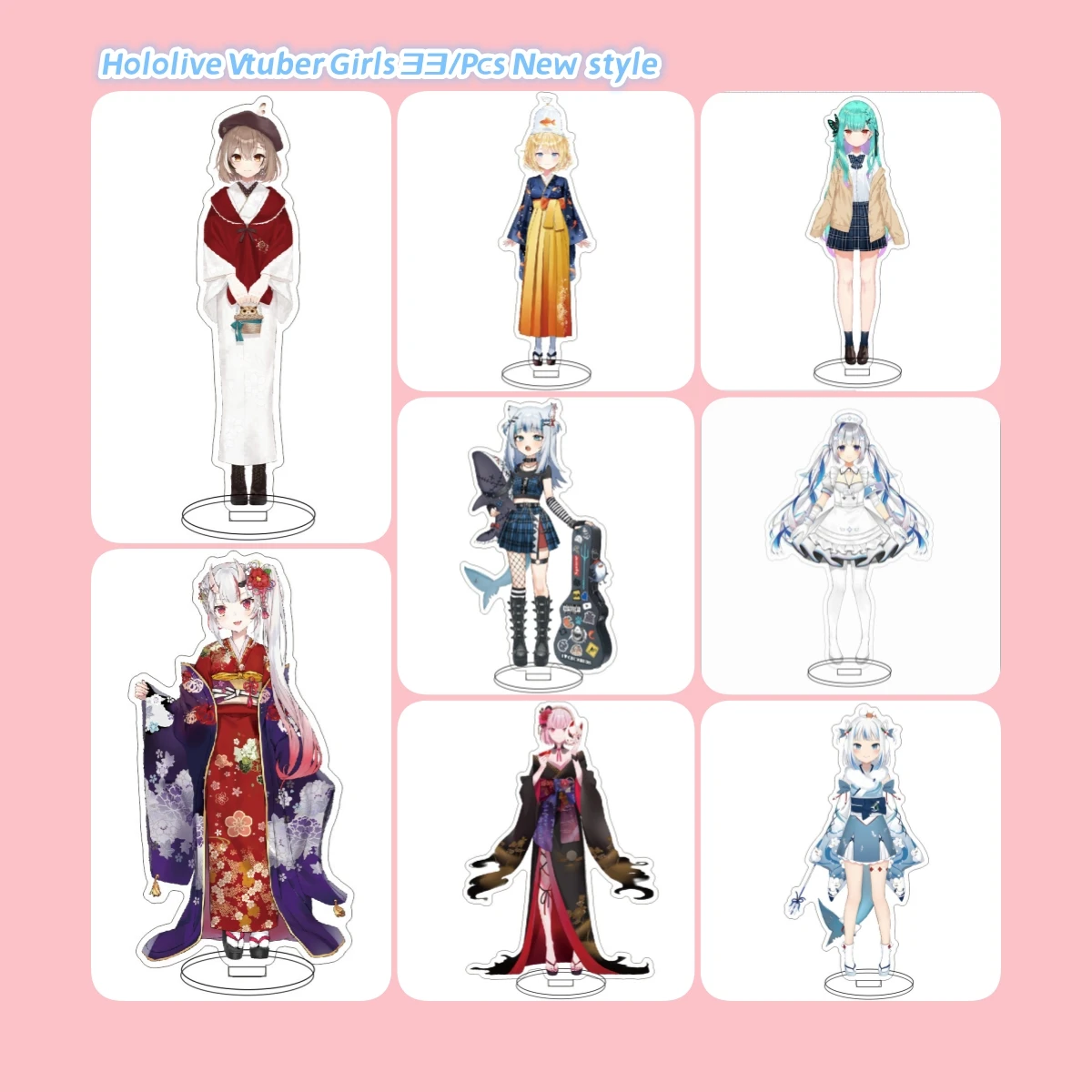 

Hololive Vtuber New Style 33/Pcs Japan Anime Girls Figures Acrylic Stand Character Model Toy Decor Fans Collection Gift