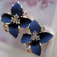 flower diamond 925 sterling silver earrings womens girls jewellery gift elegant