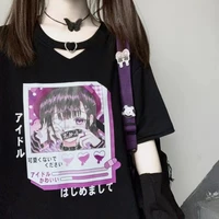 harajuku women t shirt japanese anime print goth aesthetic graphic t shirt fashion woman blouses 2022 streetwear y2k clothes top