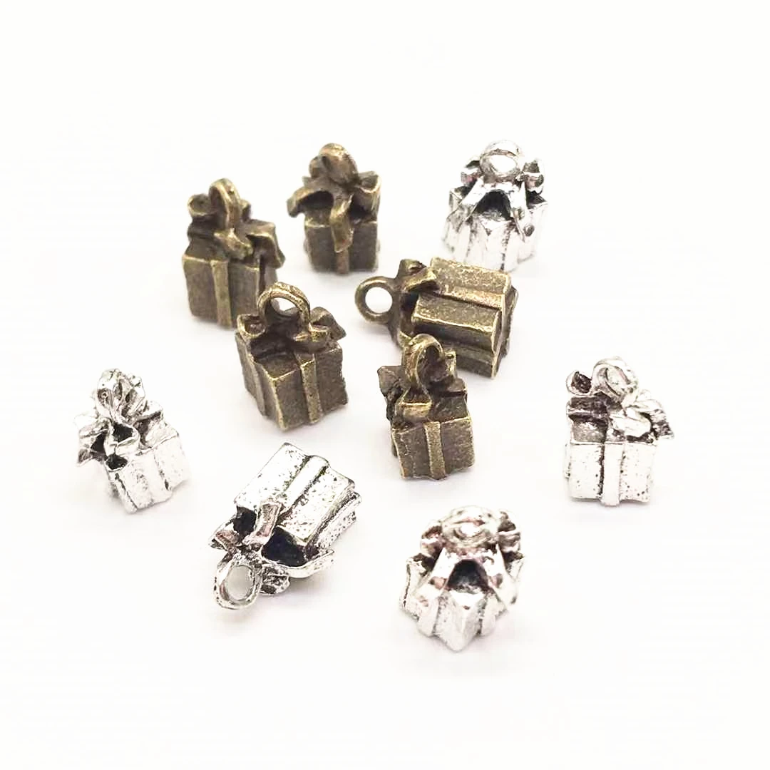

High quality 13 pcs Christmas gift box charms fit DIY handmade necklace earring bracelet charms Jewelry Making