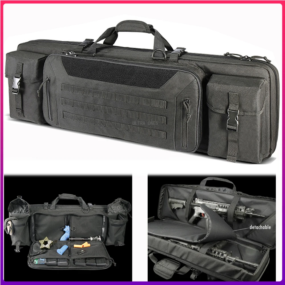 

Tactical Gun Bag Double Carbine Long Rifle Case Firearm Backpack Pistol Handgun Case with Lockable Zipper , Size 36"