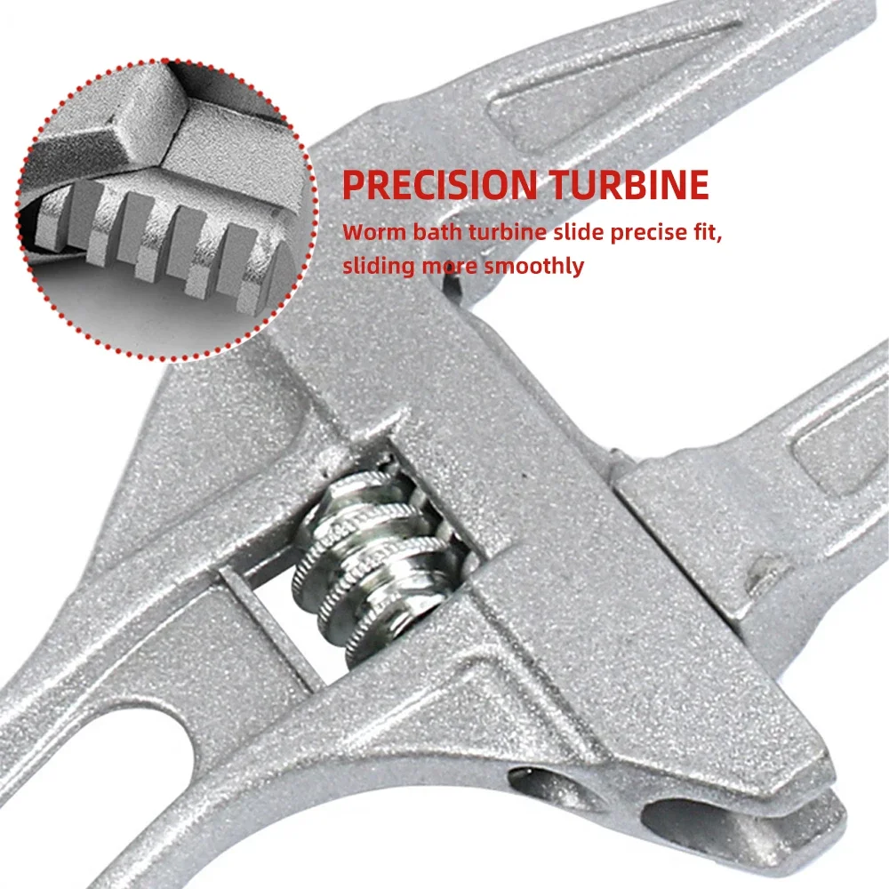 Регулируемый большой гаечный ключ профессиональный алюминиевый ручной