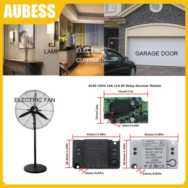 

Smart Switch Rf 433mhz Portable 220v Mini Relay Receiver Wireless Lighting Control Wiring-free Panel Foldable