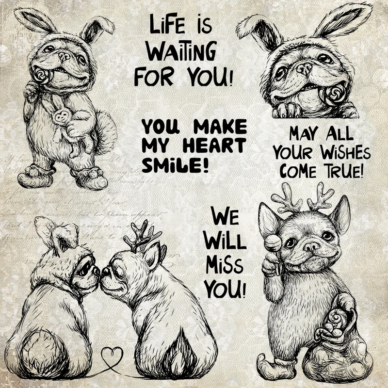 

Panalisacraft Cute Easter Bunny Dog Stamp Transparent Clear Silicone Stamps DIY Scrapbooking/Card Making/Kids Crafts Decoration
