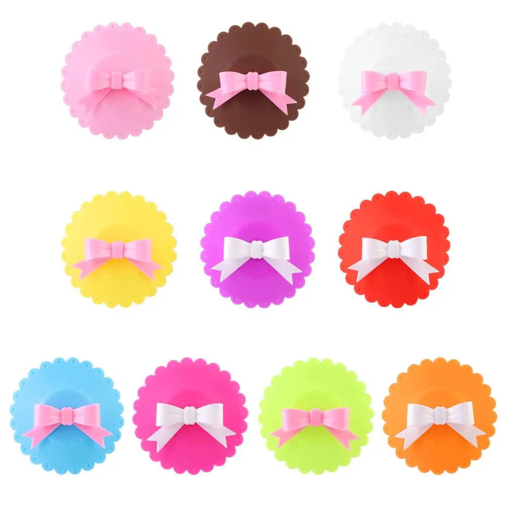 

1Pc Drinkware Parts Anti-Dust Cute Tea Coffee Cup Cover Silicone Sealed Bowknot Lace Cup Lid
