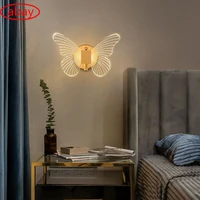 Nordic Butterfly Led Wall Lamp Sconce With Switch For Kids Bedroom Night Lights Deco Lamp For Fairy Nursery Decor