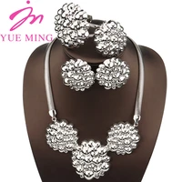 african jewelry sets for women fashion dubai silver plated wedding jewelry set ladies banquet dating wedding accessory