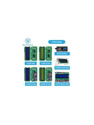 Модуль LCD1602 1602 1602A ЖК-модуль Синий/Желто-Зеленый Экран Дисплей IIC I2C Интерфейсный адаптер Акриловый корпус Клавиатура Щит