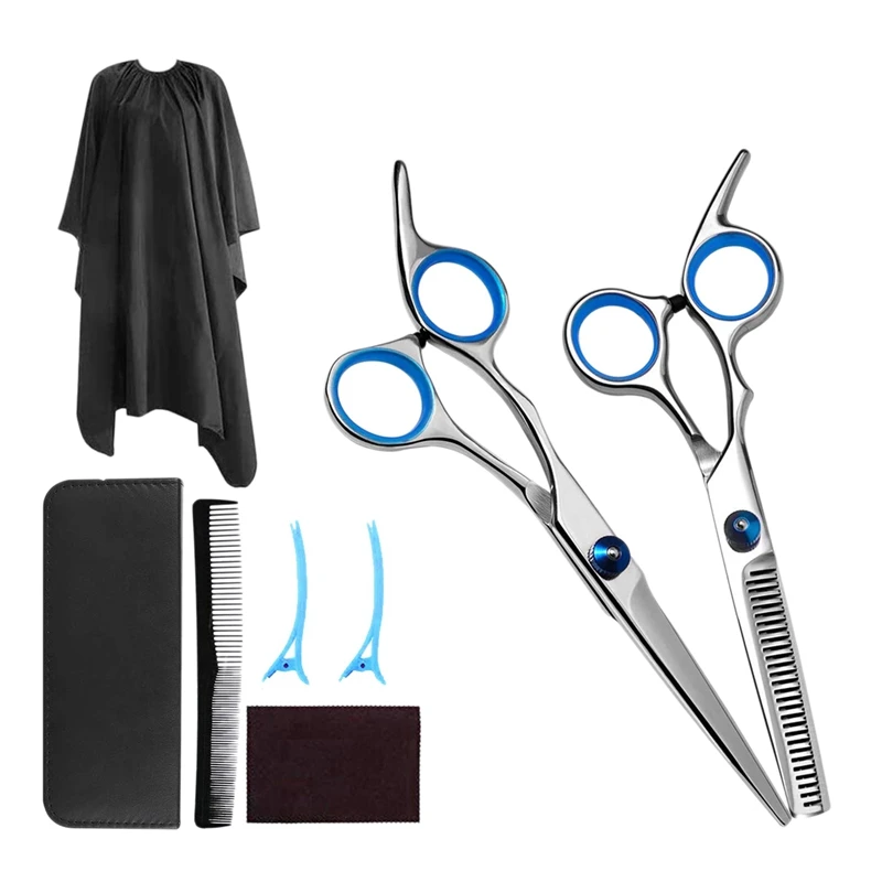 

8 Pcs Professional Stainless Steel Hair Scissors With Hair Cutting Shear Set