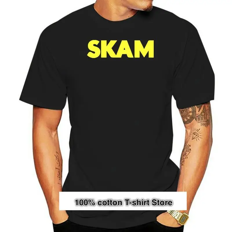 

Skam-Camiseta de manga corta para hombre, camisa 100 de algodón, ropa de calle, divertida, con estampado