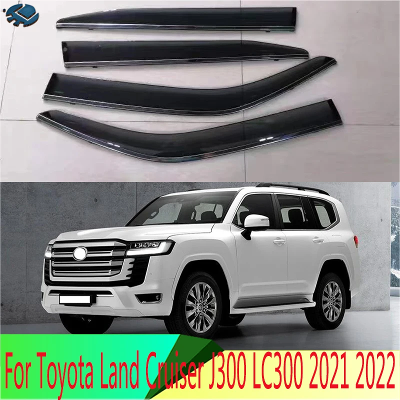 

For Toyota Land Cruiser J300 LC300 2021 2022 Car Accessories Plastic Exterior Visor Vent Shades Window Sun Rain Guard Deflector
