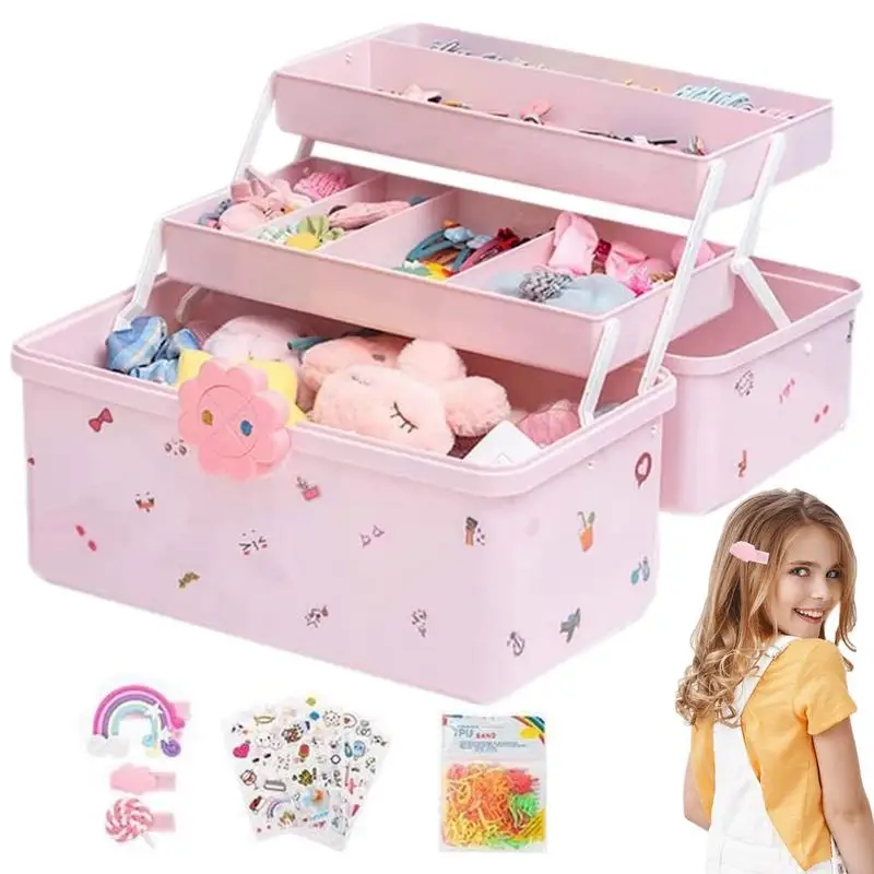 

Hair Accessories Organizer Durable ABS Multi Layer Hairpin Storage Box Portable Head Rope Headband Display Rack For Girls