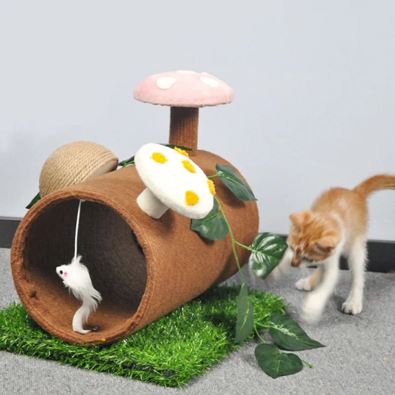 

Creative Tree Hole Cat Scratcher Pet Cats Tunnel Toy Cat Tree Tower Sisal Scratching Board for Cat Grinding Claws Pet Kitten Bed