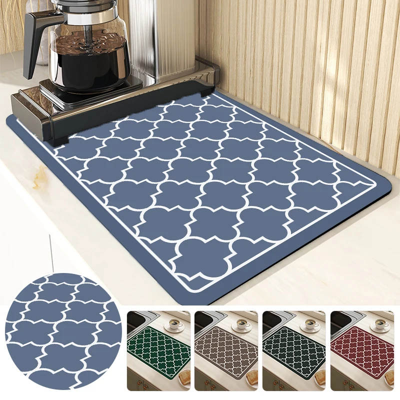 

Super Absorbent Tableware Dish Drying Mats Desk Drain Pad Heat Resistant Counter Top Mat Non-slip Draining Placemat Kitchen