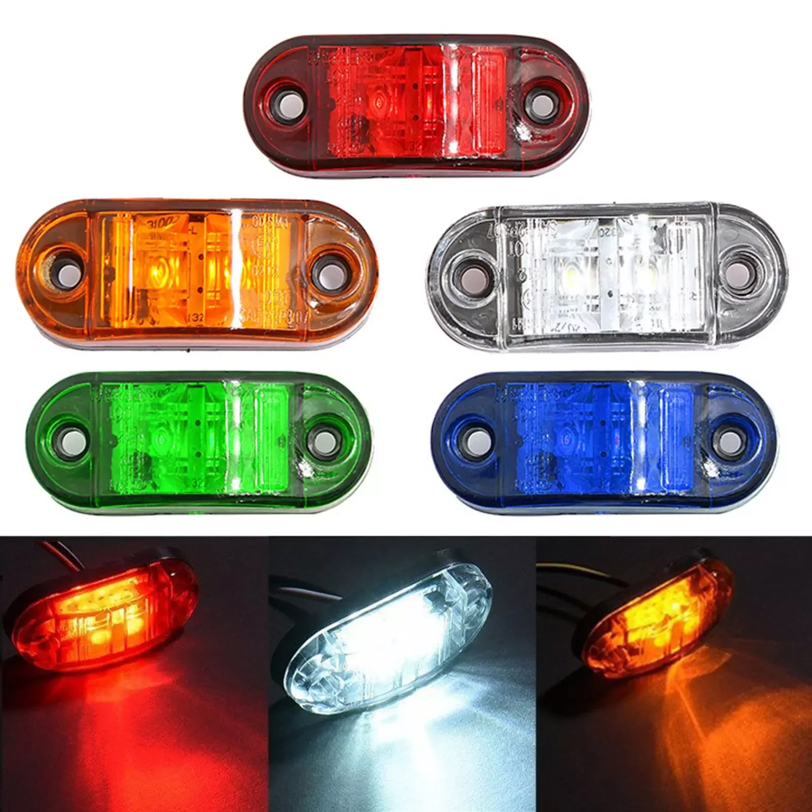 

12v / 30v Led Side Marker Lights for Trailer Trucks Caravan Side Clearance Marker Light Lamp Led Lorry Amber Red White