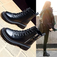 women martin boots 2022 new autumn winter shoes fashion thick platform female student ankle booties black womans short boots