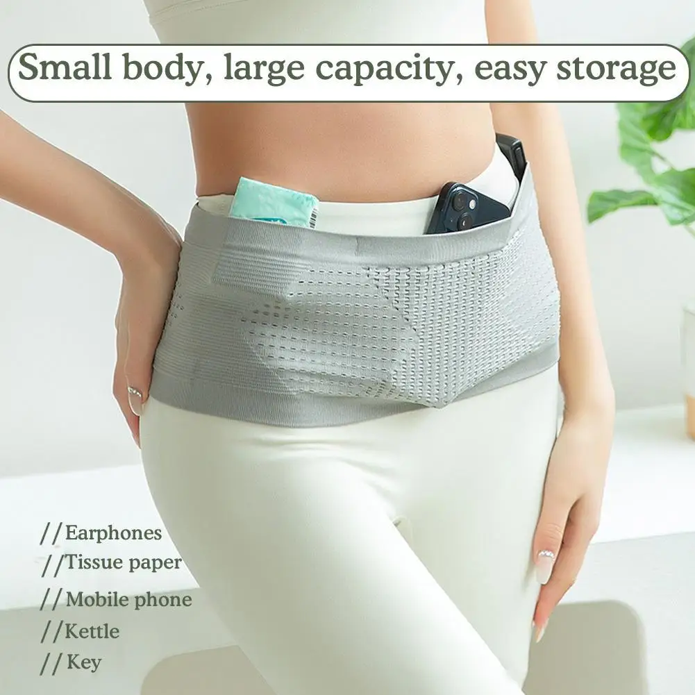 

Seamless Invisible Running Waist Belt Bag Unisex Sports Fanny Pack Mobile Phone Bag Gym Running Fitness Jogging Run Cycling Bag