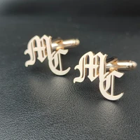 custom name initials cufflinks men personalized stainless steel letters cuff link boyfriend shirt cufflinks jewelry gift