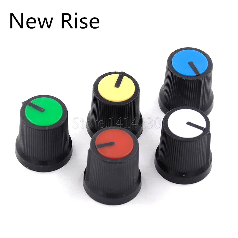 

10Pcs AG3 WH148 Potentiometer Switch knob Cap Plastic Knob Plum Handle 15X17mm Aperture 6mm