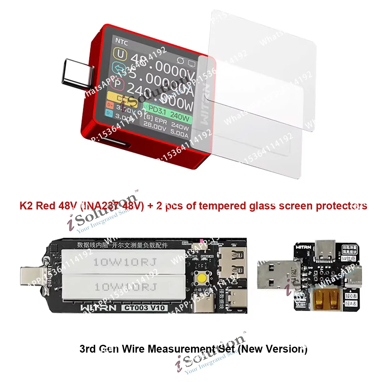 Измеритель мощности K2 Tester WITRN, USB-измеритель напряжениятока, протокол быстрой зарядки PD3.1, автоматическое определение (art.: 3920dbeb98524) - 3920dbeb98524