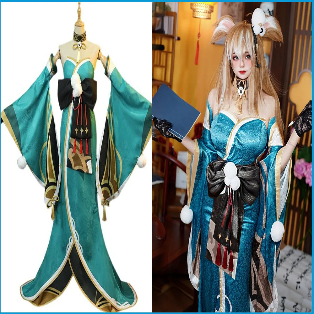 

Косплей-костюм для вечевечерние НКИ с героями аниме Genshin Impact Gorou Geo Bow Ivitation Miss Униформа Хина, Женский костюм для Хэллоуина, карнавала