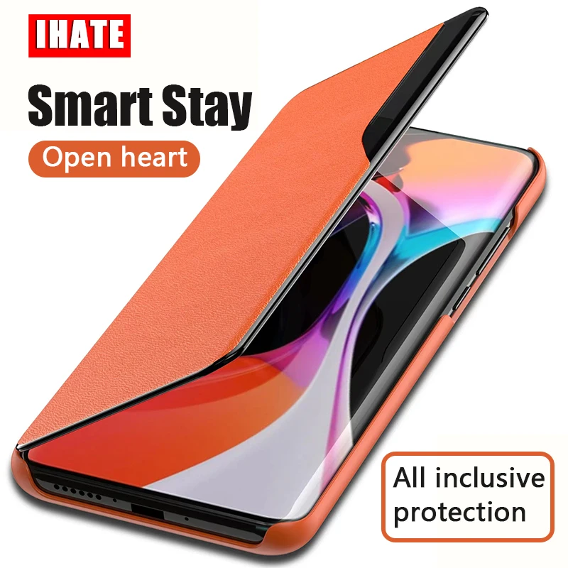 

Case For Xiaomi 10 10 PRO 10 Supreme E coque Flip Phone Smart Sleep Wake-up Leather Case Full Package Anti Fall Visual Window